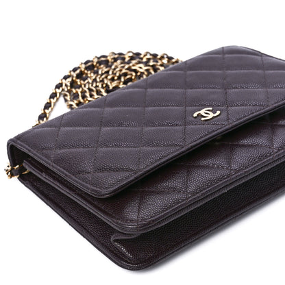 Chanel Caviar Quilted Wallet on Chain WOC Dark Brown 11 of 13