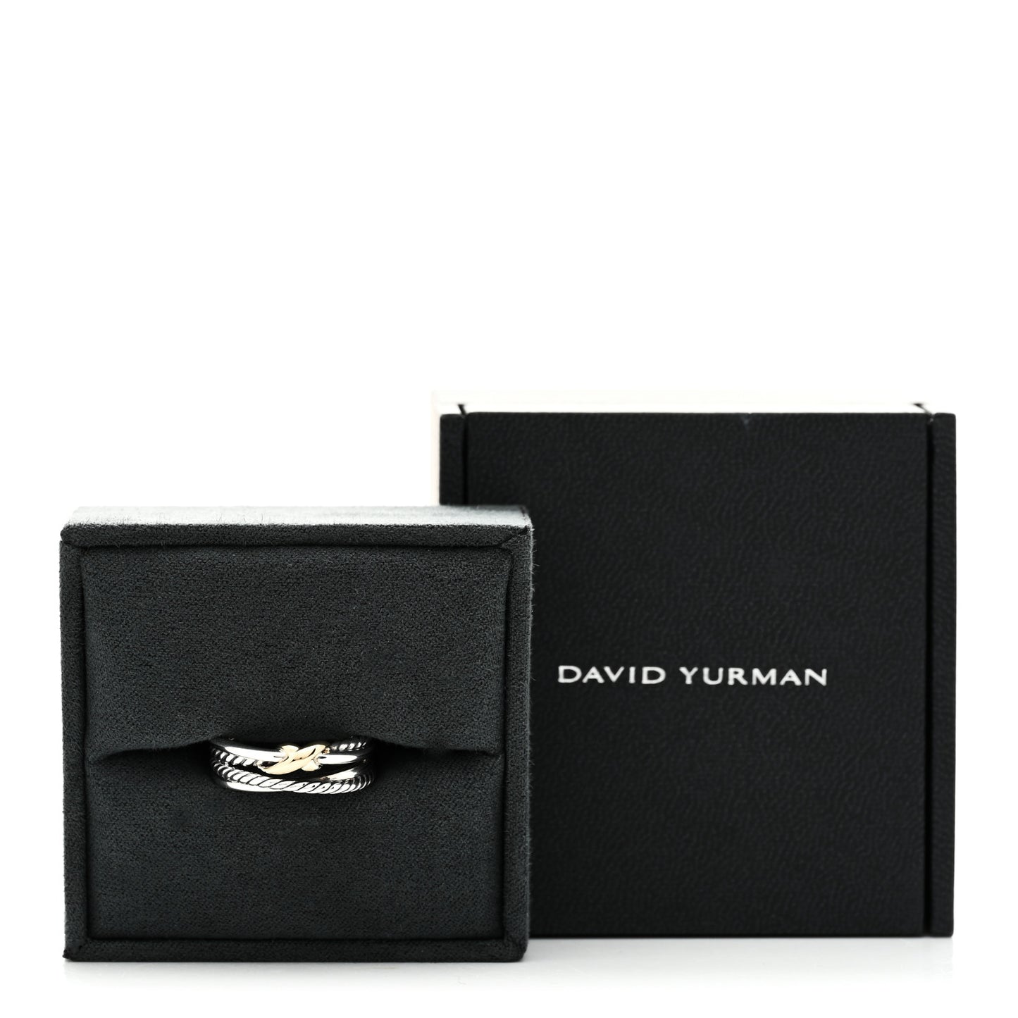 Sterling Silver 18K Yellow Gold 6mm X Crossover Ring 54 7