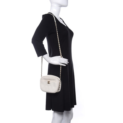 Chanel Goatskin Quilted Small Casual Trip Camera Case White 2 of 11