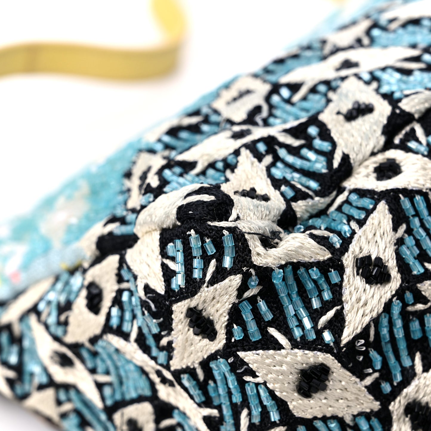 Beaded Lizard Mama Baguette Blue Yellow