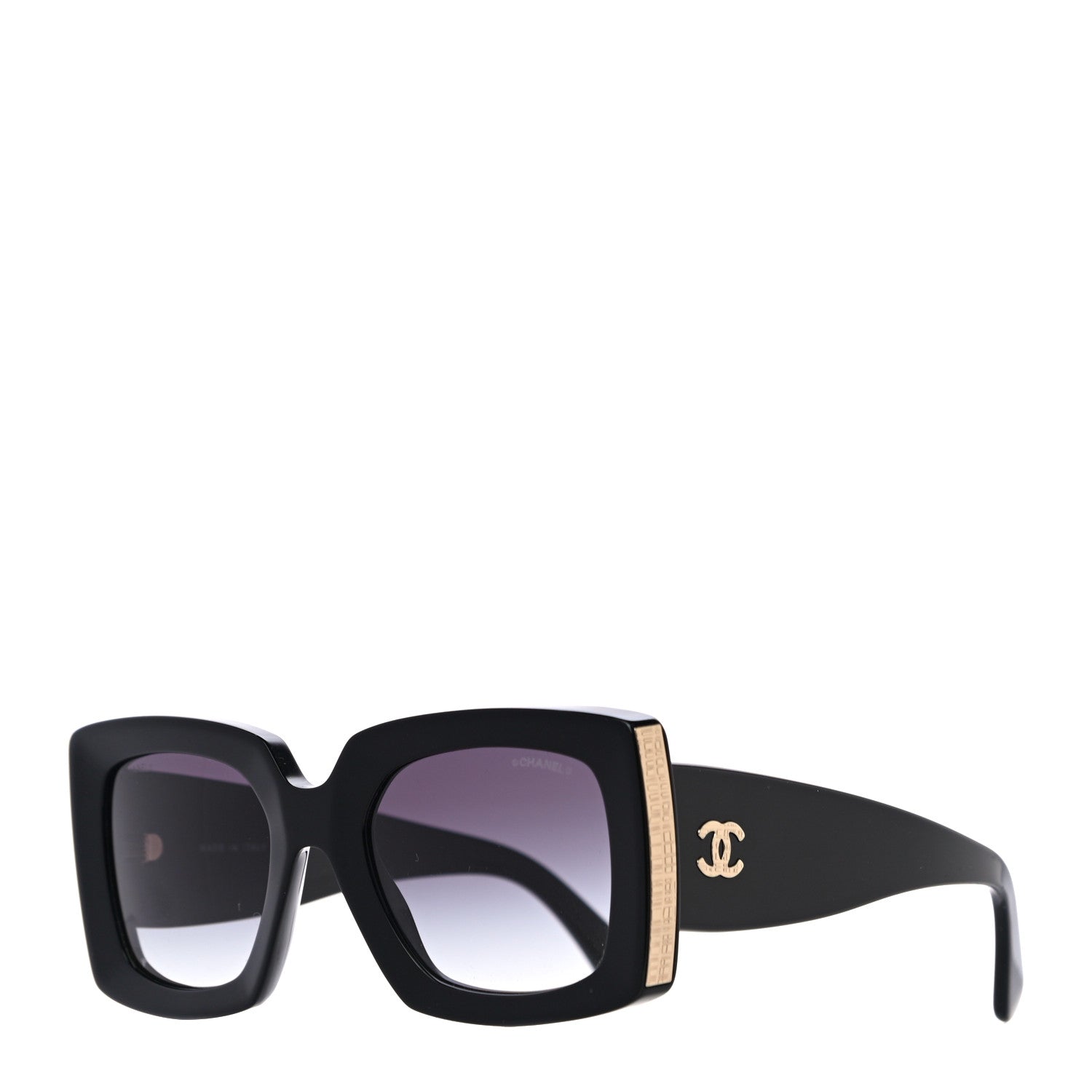 Chanel Acetate Rectangle Sunglasses 5435 Black 1 of 7