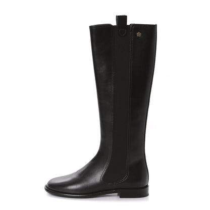 Chanel Calfskin Tall Boots 36.5 Black 1 of 11
