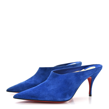 Christian Louboutin Veau Velours Quart 80 Mules 37 Cyclades 4 of 9