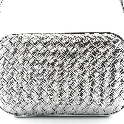 Bottega Veneta Metallic Calfskin Intrecciato Knot On Strap Silver 7 of 10