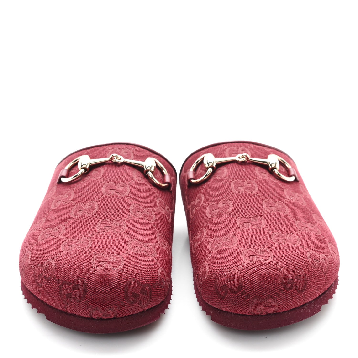 Gucci GG Supreme Monogram Womens Horsebit Slippers 36.5 Rosso Ancora 3 of 11