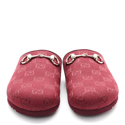 Gucci GG Supreme Monogram Womens Horsebit Slippers 36.5 Rosso Ancora 3 of 11