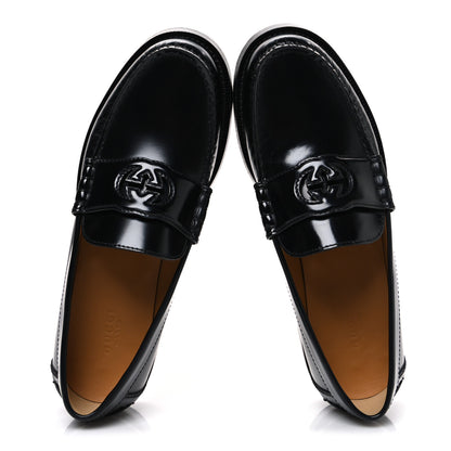 Gucci Millennial Ribot Cut Out Interlocking G Loafers 39.5 Black 2 of 10