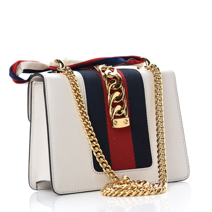 Gucci Calfskin Mini Sylvie Chain Shoulder Bag White 3 of 11