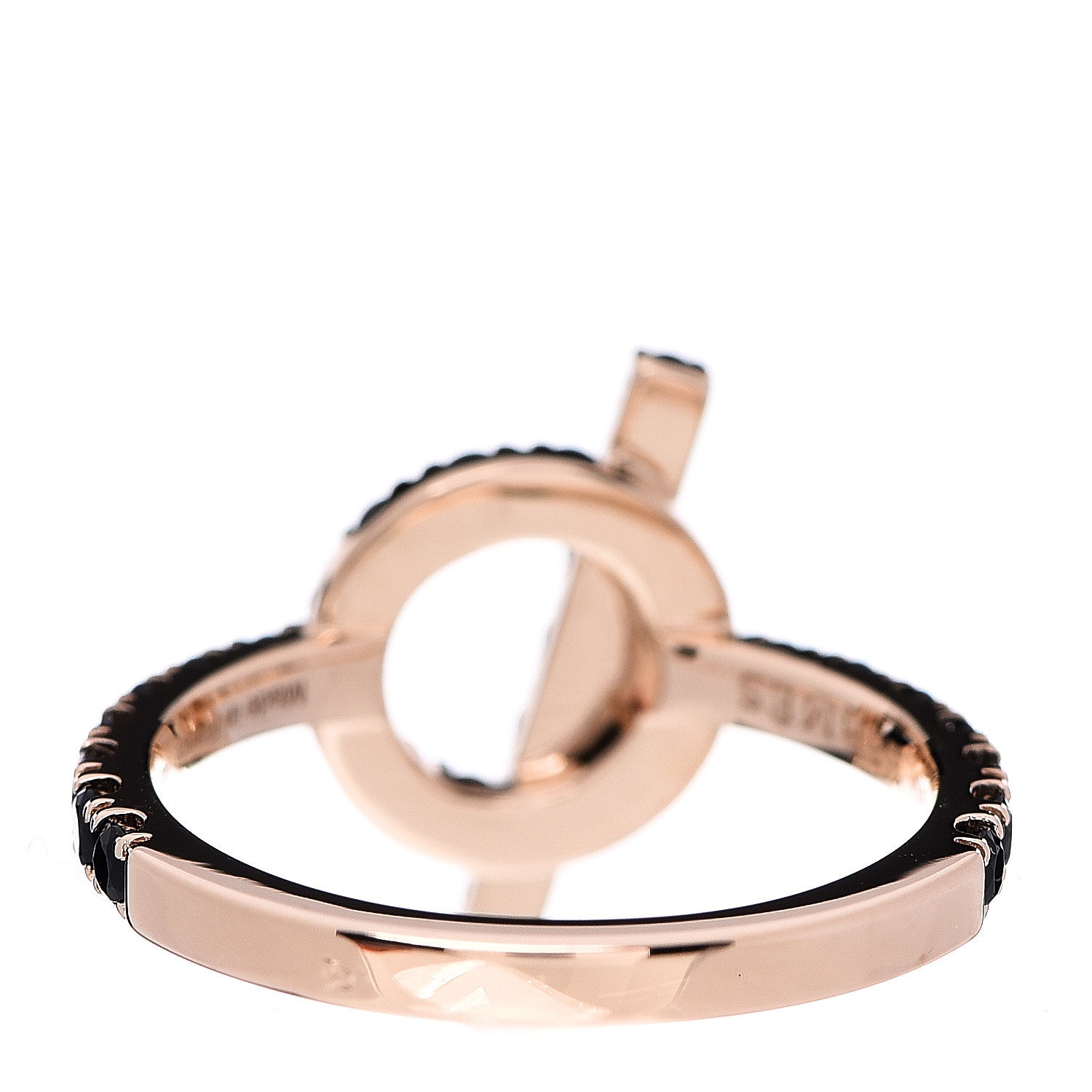 Hermes 18K Rose Gold Black Spinel Finesse Ring 54 6.75 3 of 5