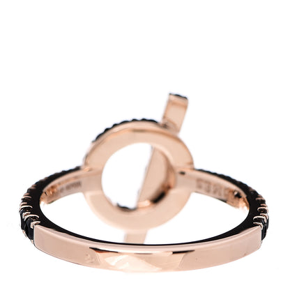 Hermes 18K Rose Gold Black Spinel Finesse Ring 54 6.75 3 of 5