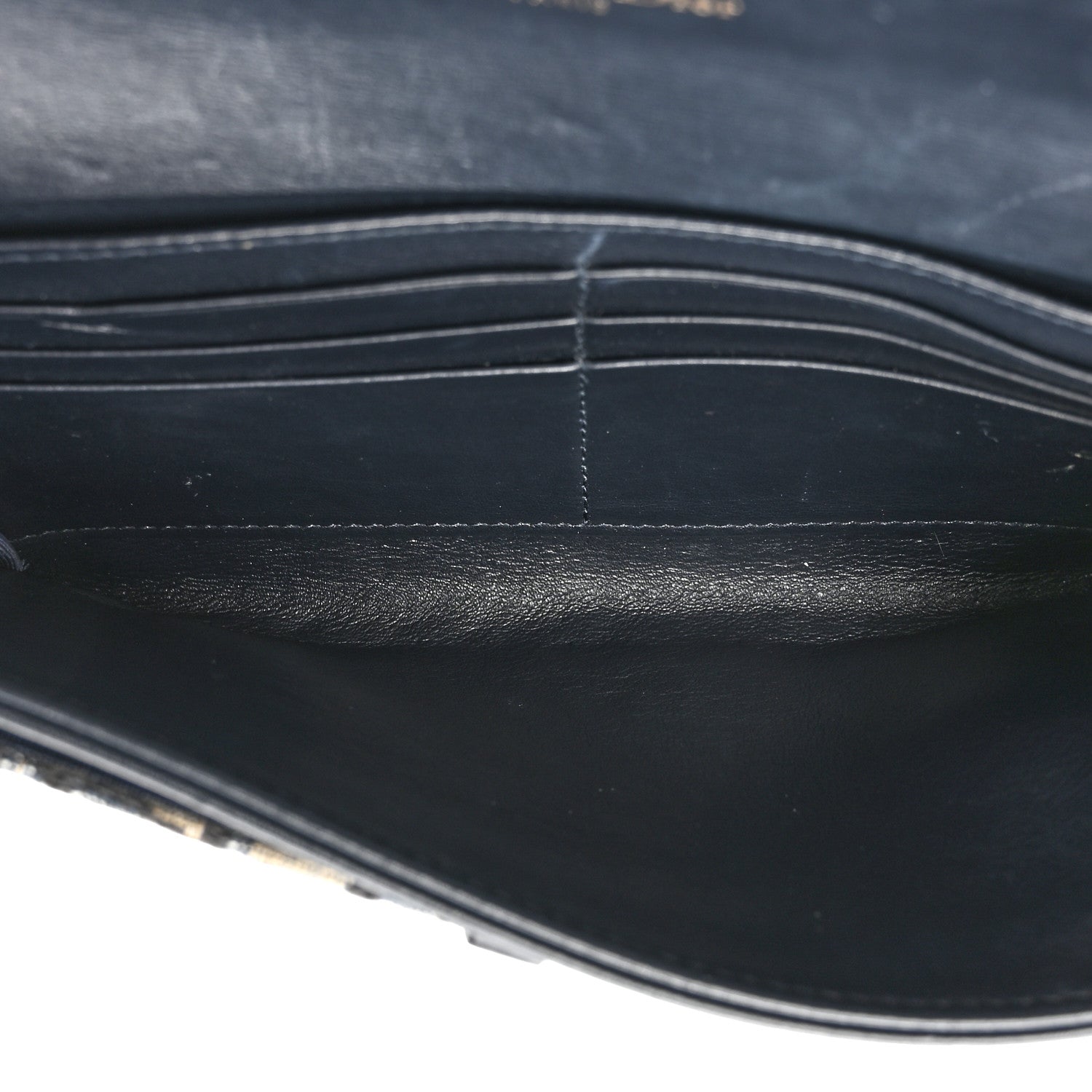 Christian Dior CHRISTIAN DIOR Oblique Saddle Chain Long Wallet Blue 6 of 18
