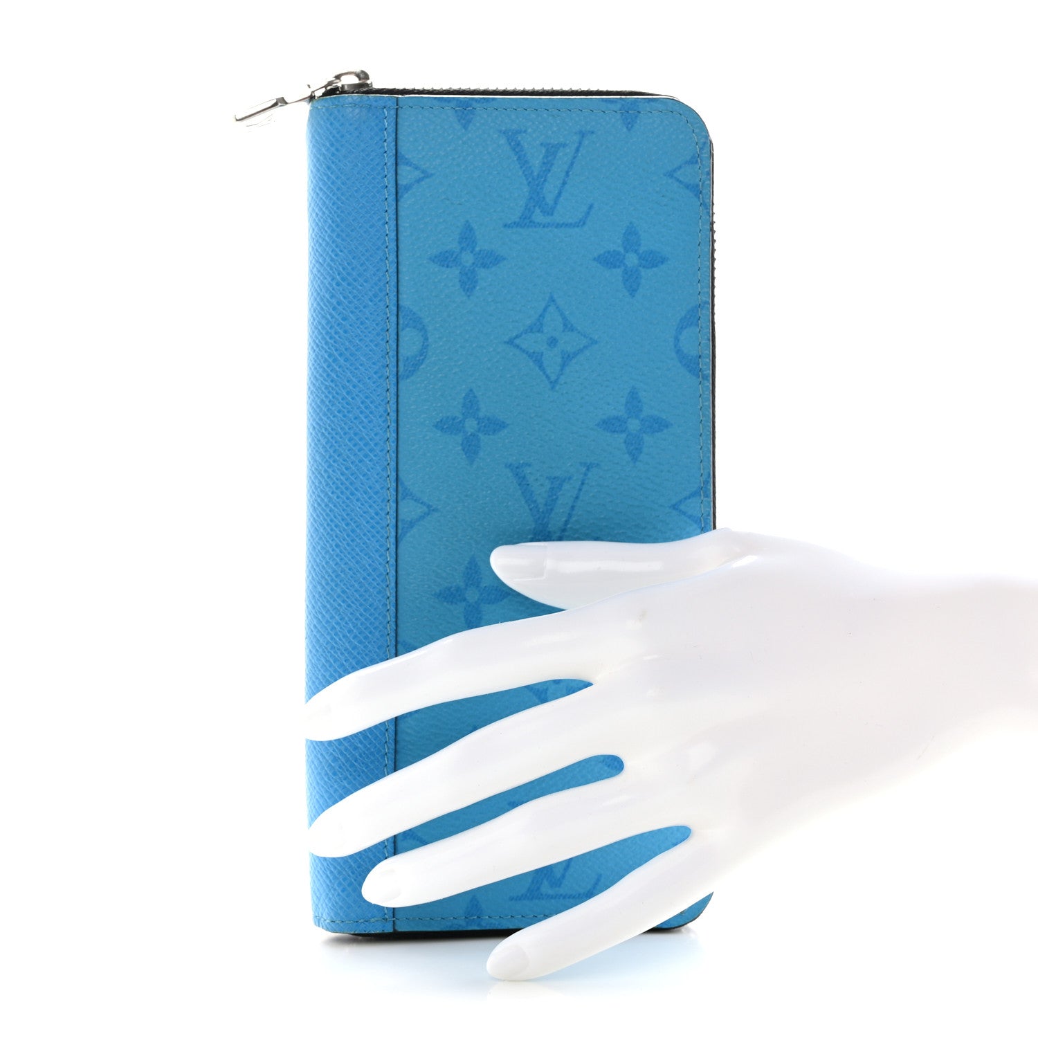 Louis Vuitton Taigarama Vertical Zippy Wallet Blue Lagoon 2 of 7