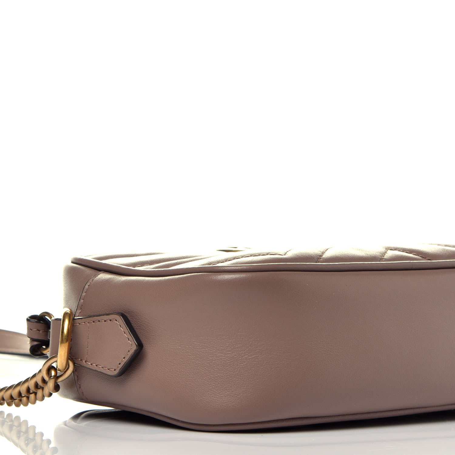 Gucci Calfskin Matelasse Mini GG Marmont Chain Shoulder Bag Porcelain Rose 8 of 9