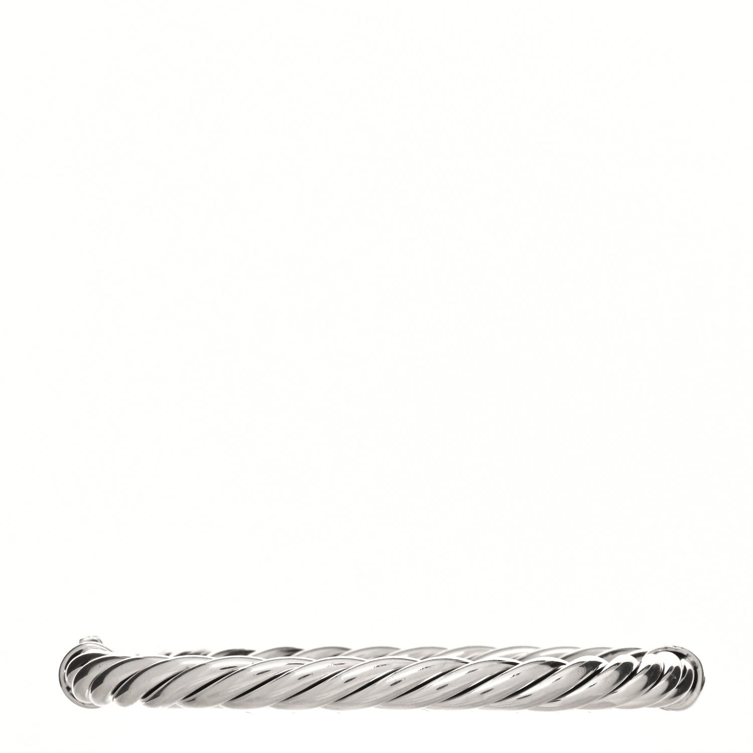 David Yurman Sterling Silver 6mm Sculpted Cable Hinge Bracelet 1 of 4