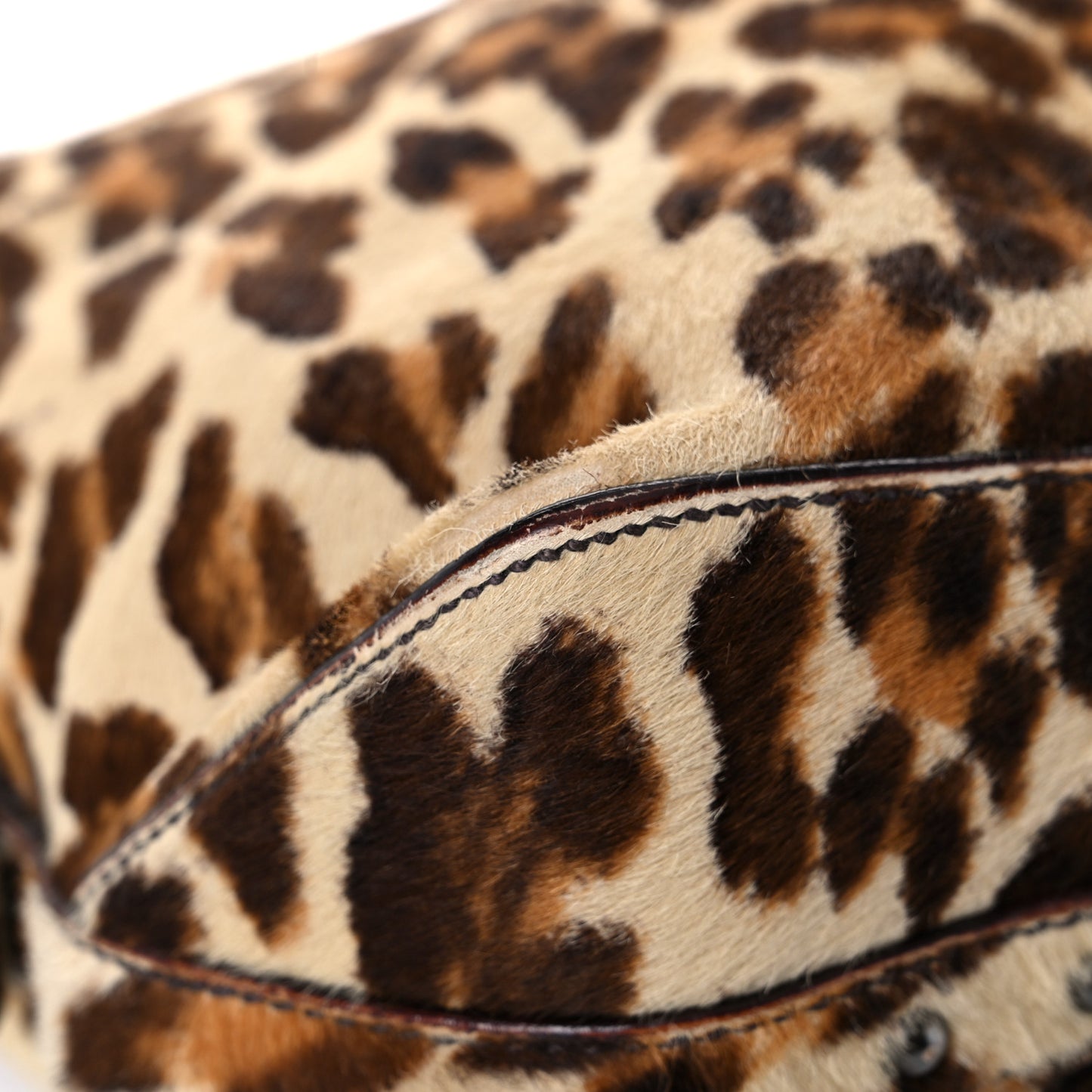 Cavallino Leopard Print Shoulder Bag Avorio