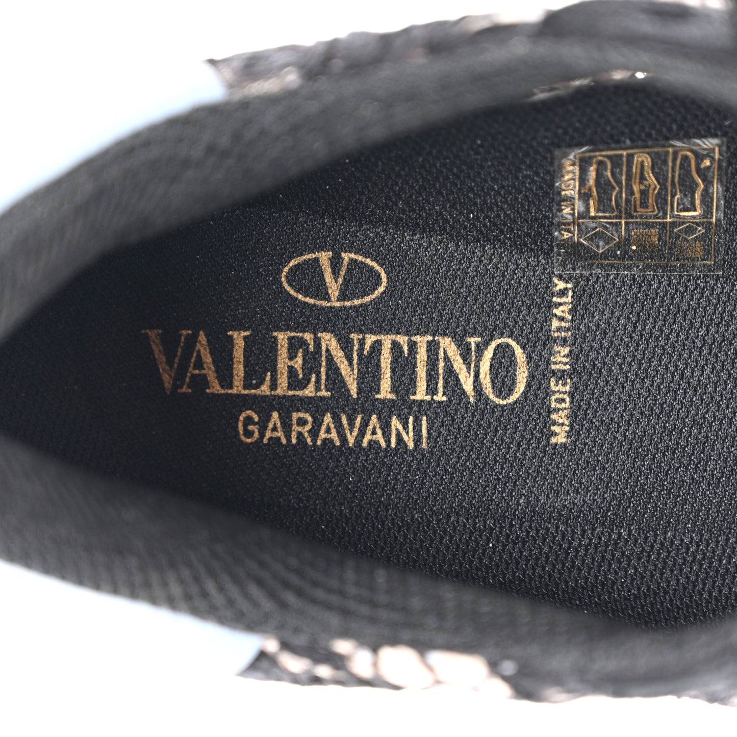 Calfskin Suede Macrame Lace Rockstud Sneakers 38.5 Black