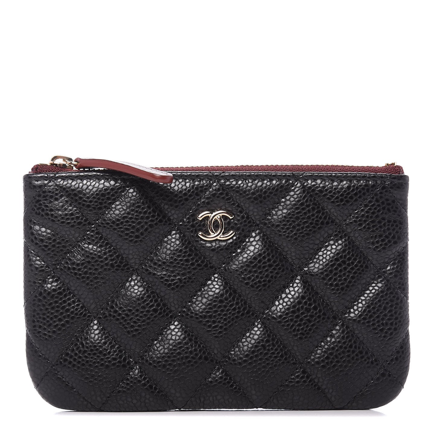 Caviar Quilted Small Cosmetic Case Black