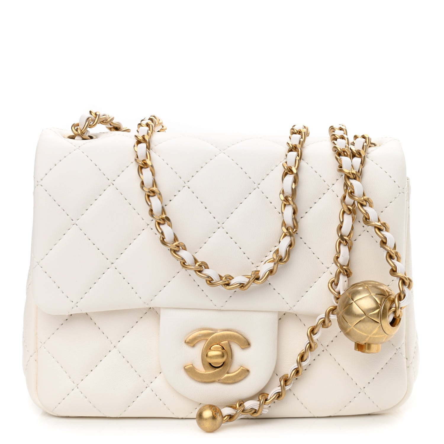 Chanel Lambskin Quilted Mini Pearl Crush Flap White 1 of 11