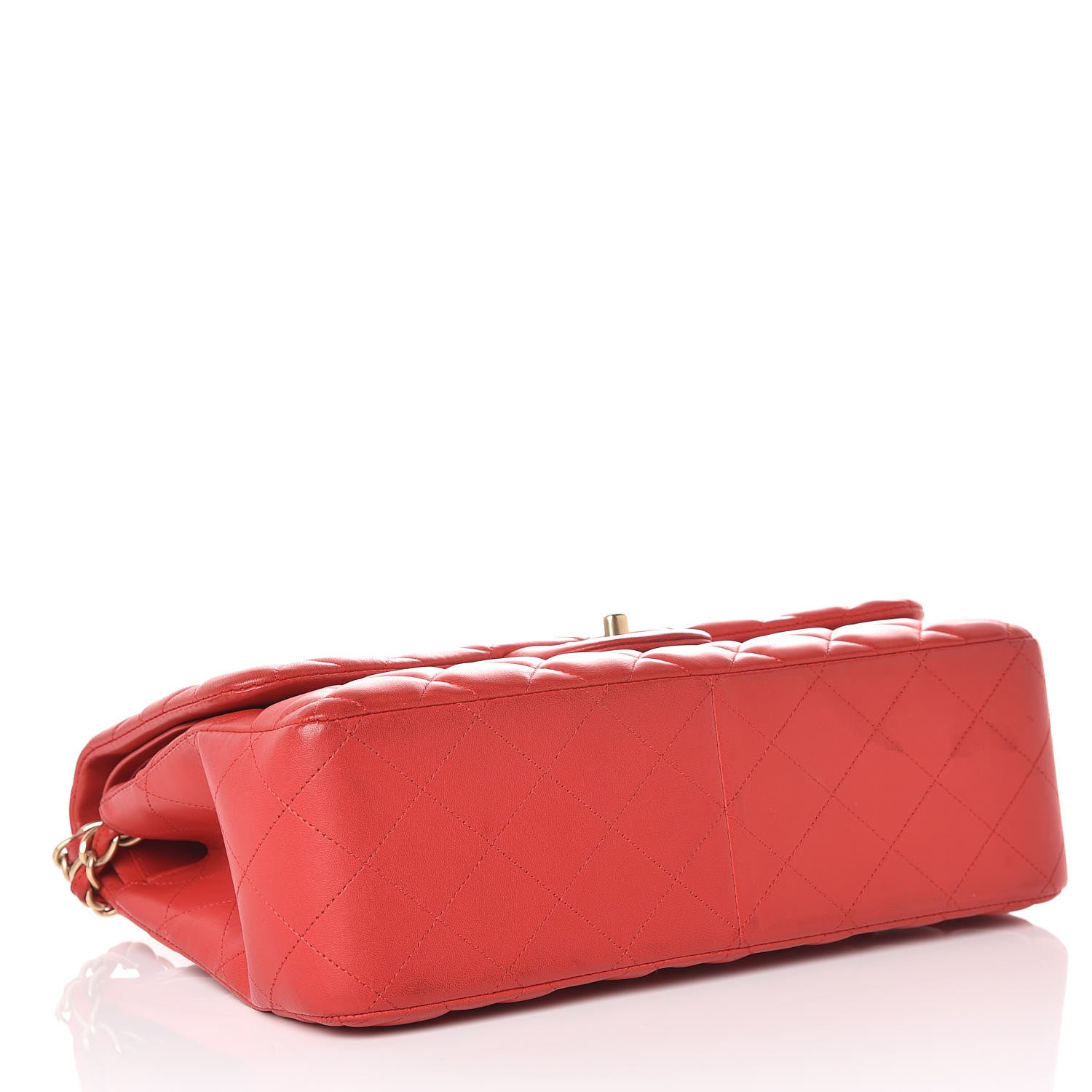 Chanel Lambskin Quilted Jumbo Double Flap Red 4 of 14