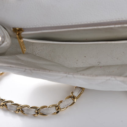 Chanel Caviar Quilted Jumbo Single Flap White 16 of 32