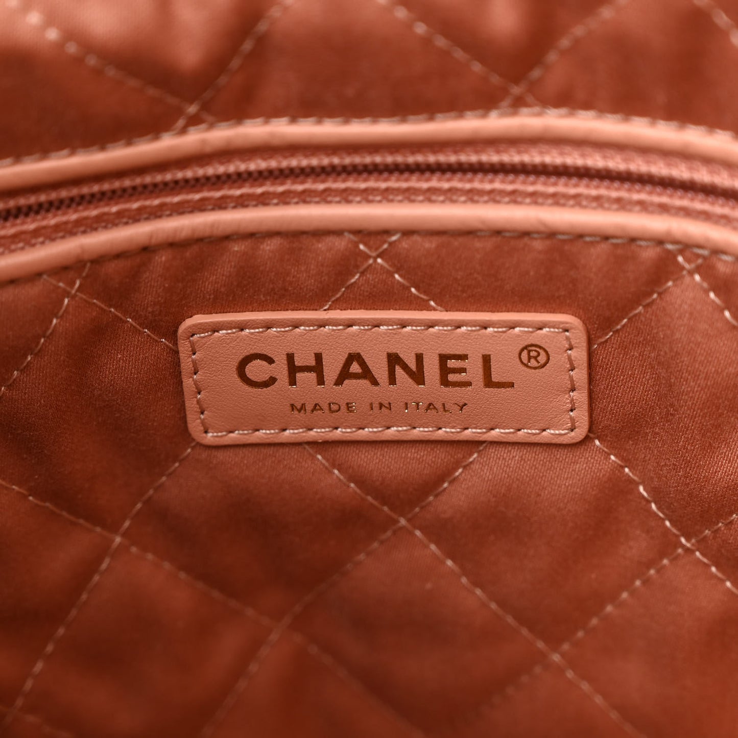 Shiny Calfskin Quilted Small Chanel 22 Beige