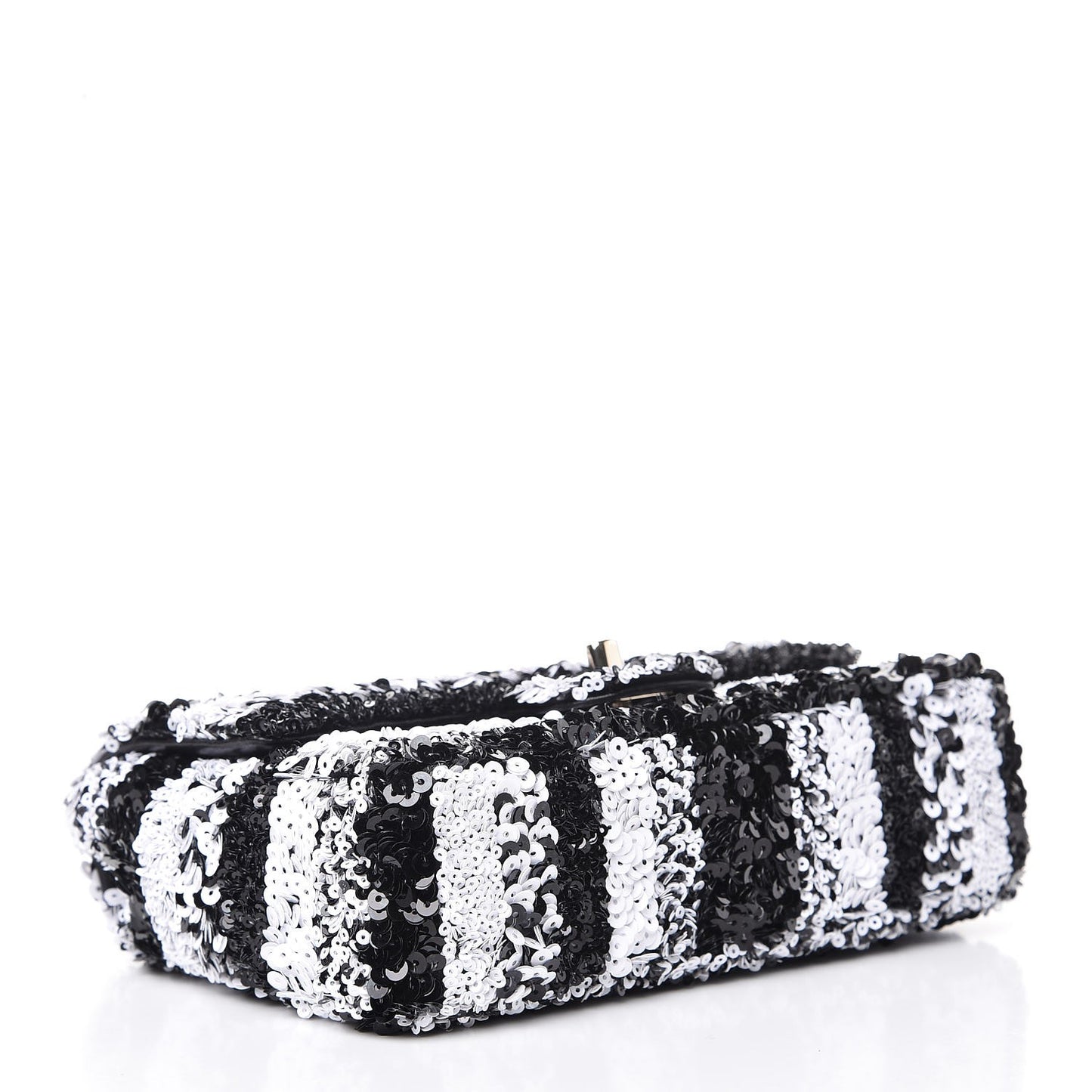 Sequin Classic Small Flap Black White