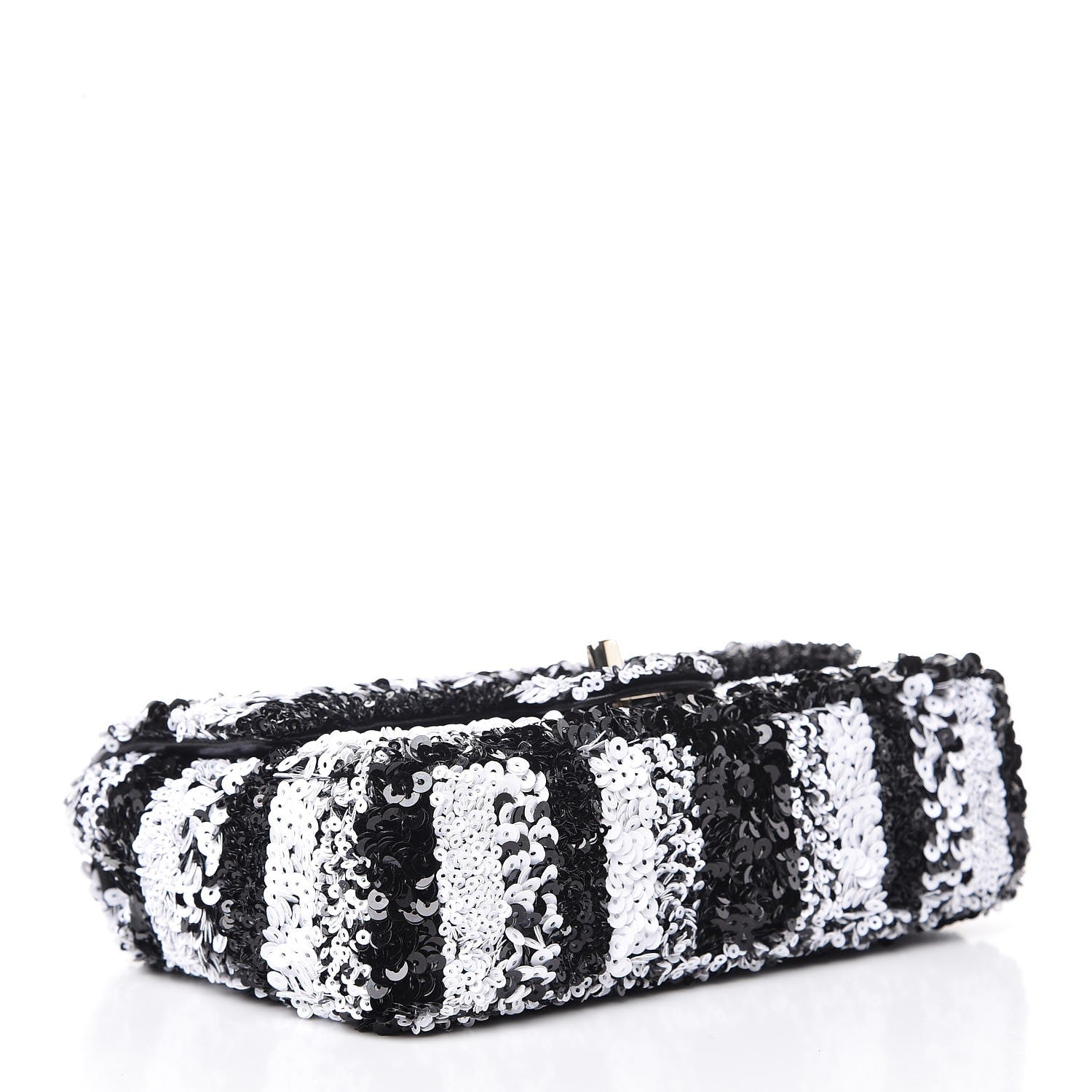 Chanel Sequin Classic Small Flap Black White 4 of 7