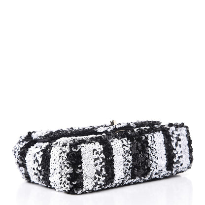 Chanel Sequin Classic Small Flap Black White 4 of 7