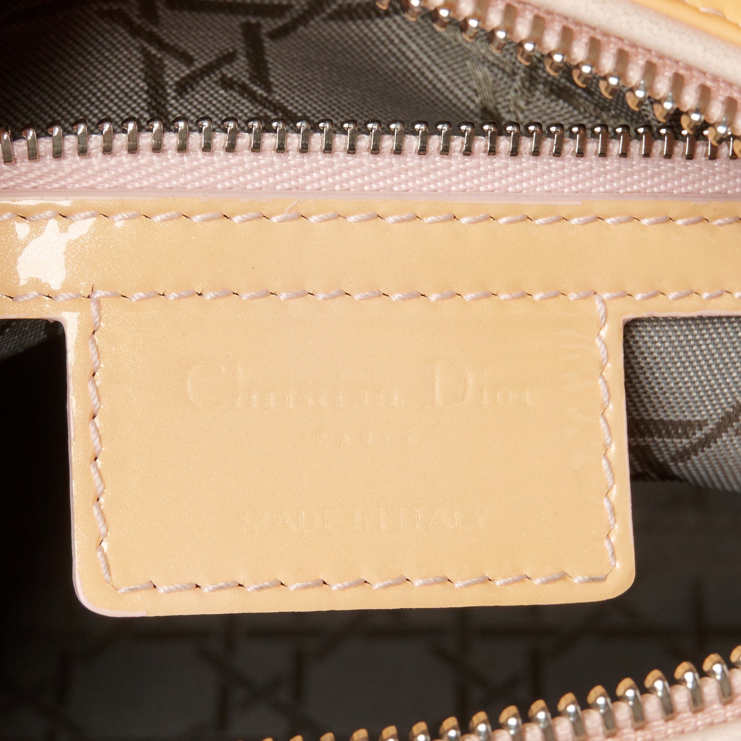 Patent Cannage Medium Lady Dior Yellow