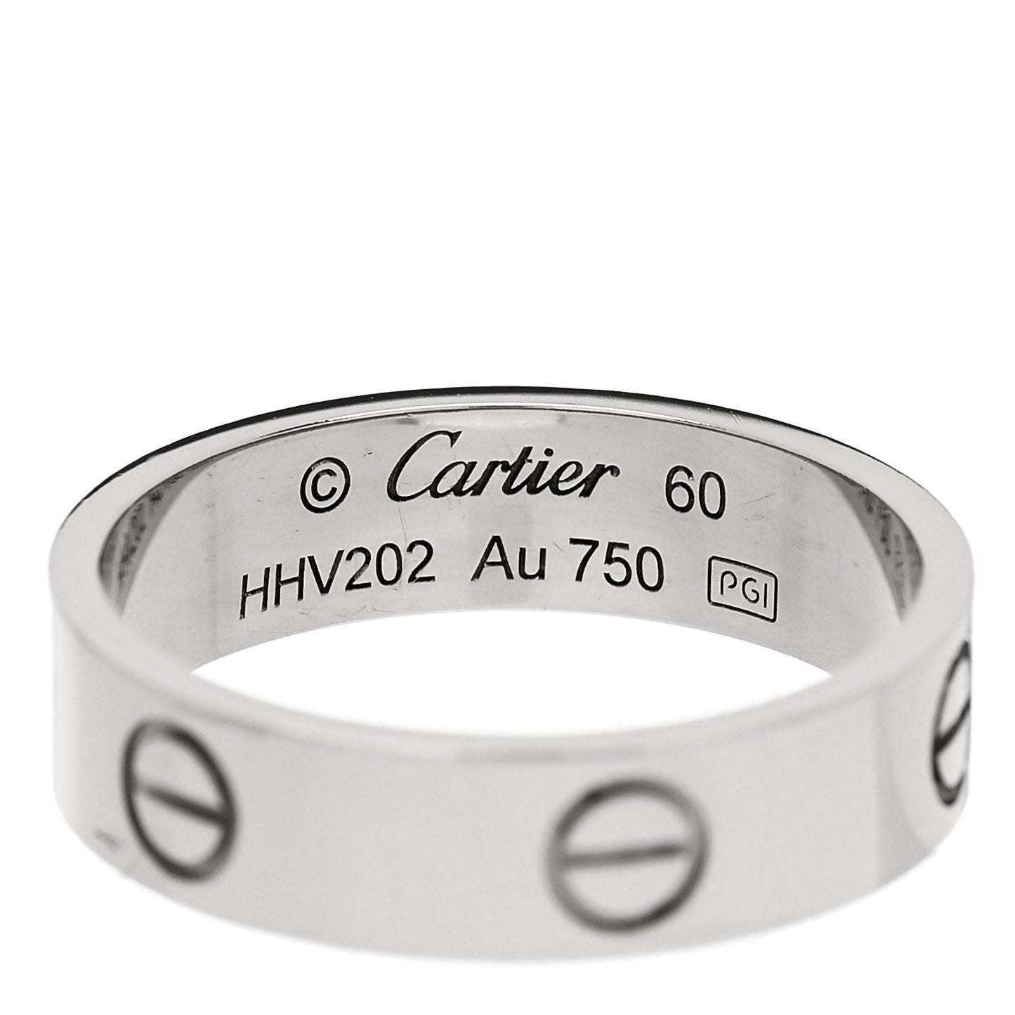 18K White Gold 5.5mm LOVE Ring 60 9
