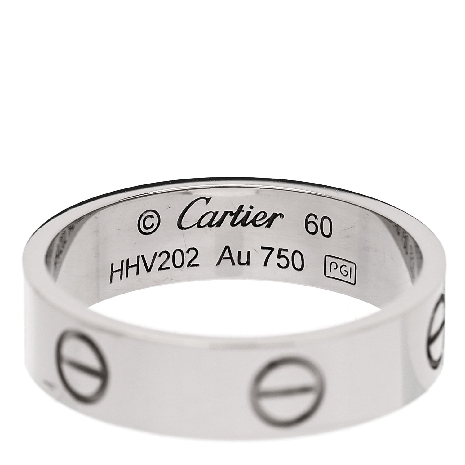 Cartier 18K White Gold 5.5mm LOVE Ring 60 9 4 of 5