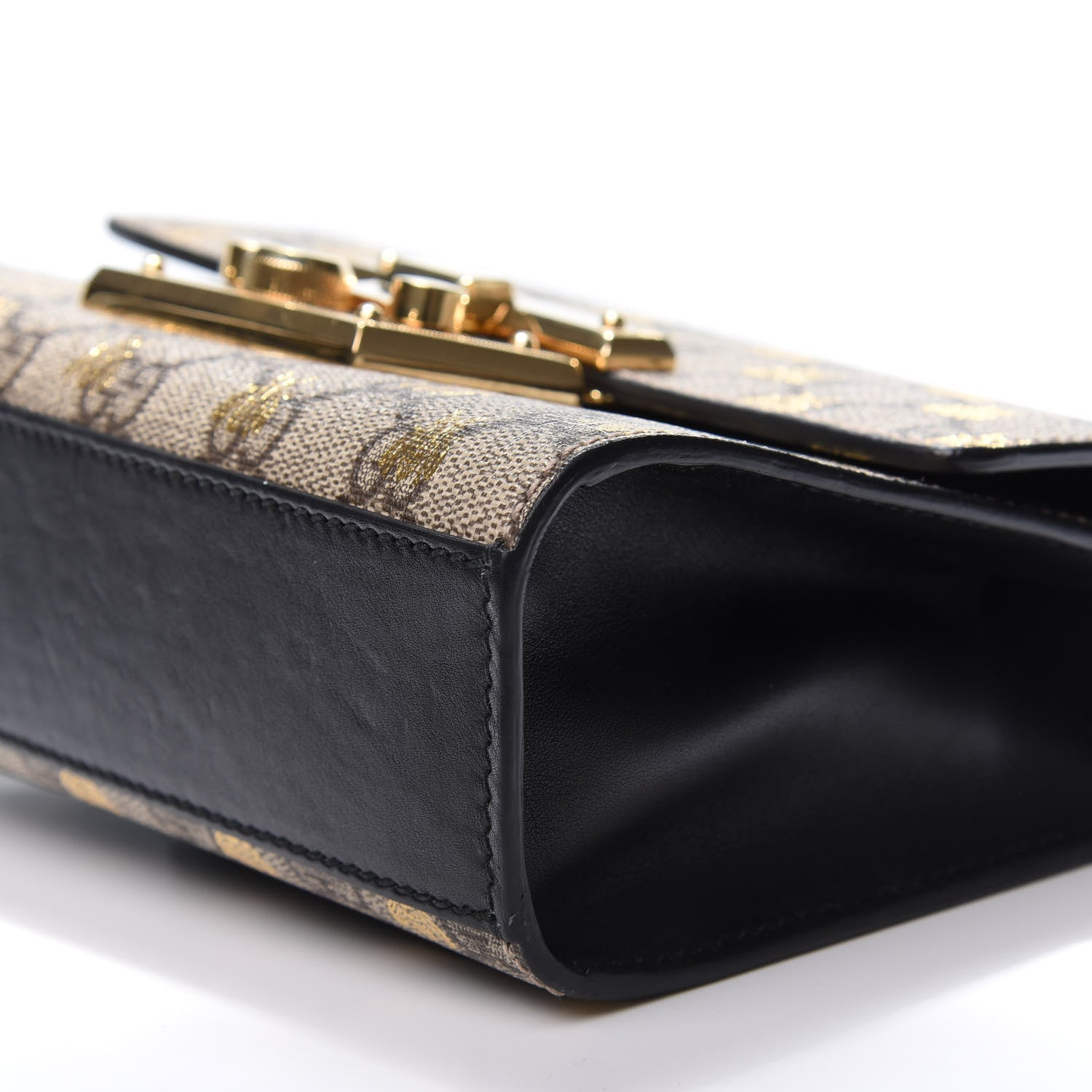 Gucci GG Supreme Monogram Bees Small Padlock Shoulder Bag Black 6 of 11