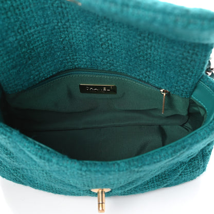 Chanel Tweed Quilted Medium Chanel 19 Flap Green 5 of 10