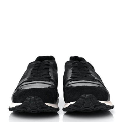 Louis Vuitton Calfskin Perforated Suede Mens Run Away Sneakers 9.5 Black 2 of 8