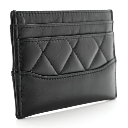 Chanel Aged Calfskin Quilted Gabrielle Card Holder Black 3 of 10