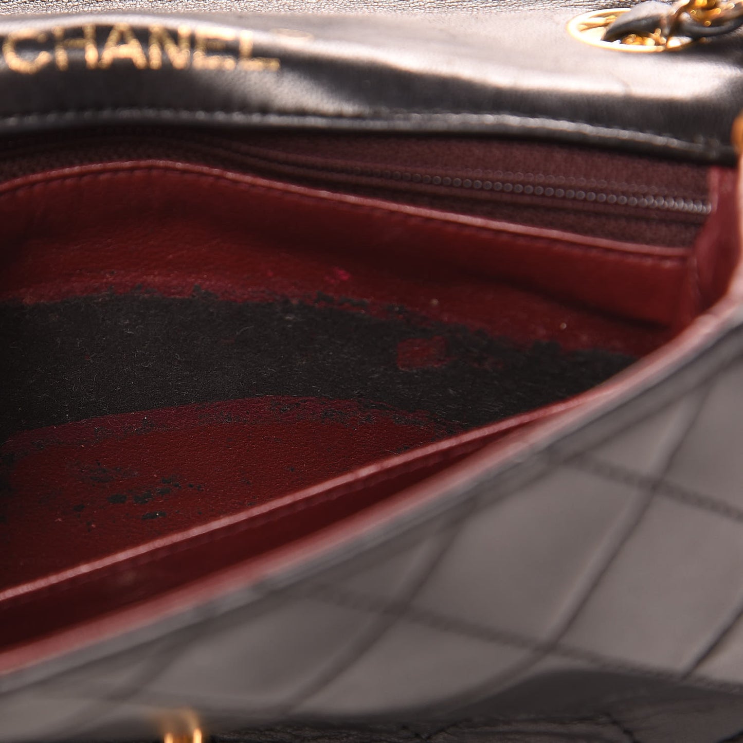 Lambskin Quilted Mini Square Flap Black