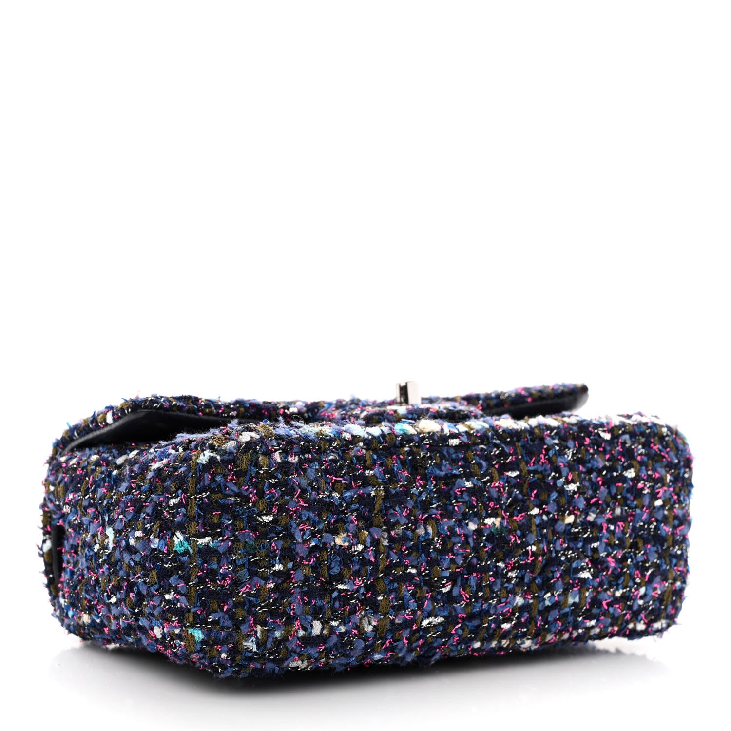 Chanel Tweed Quilted Mini Rectangular Flap Blue Purple Khaki Pink 4 of 12