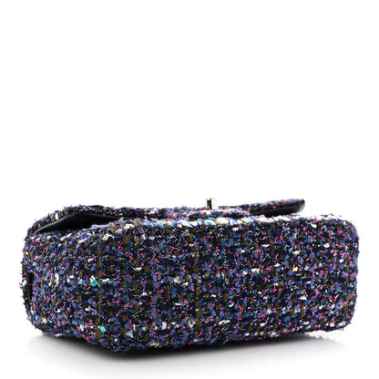 Chanel Tweed Quilted Mini Rectangular Flap Blue Purple Khaki Pink 4 of 12