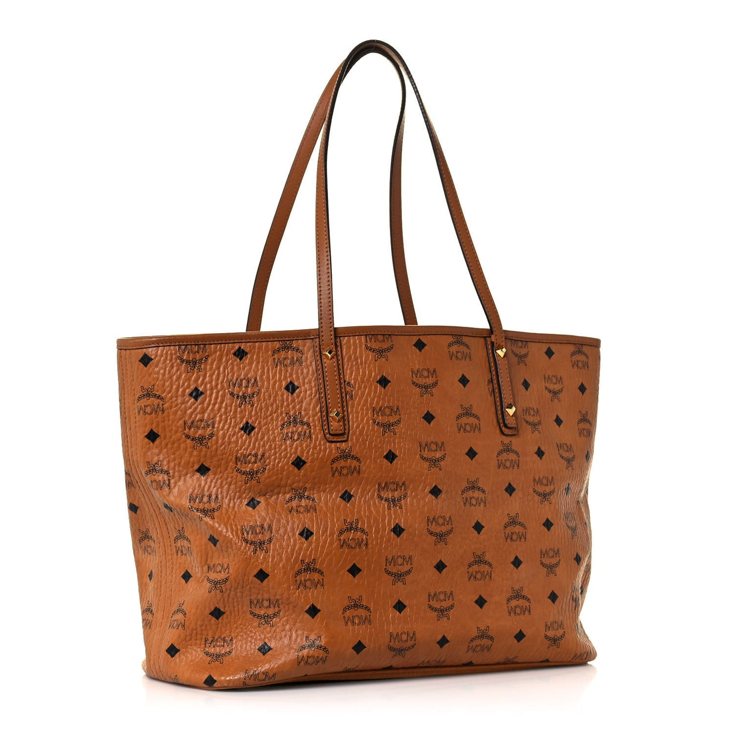 Visetos Medium Anya Top Zip Shopper Tote Cognac