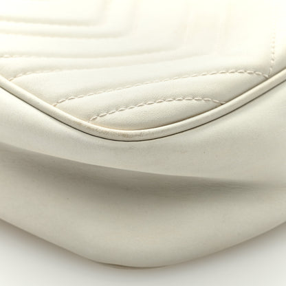 Gucci Calfskin Matelasse Small GG Marmont Chain Shoulder Bag White 7 of 8