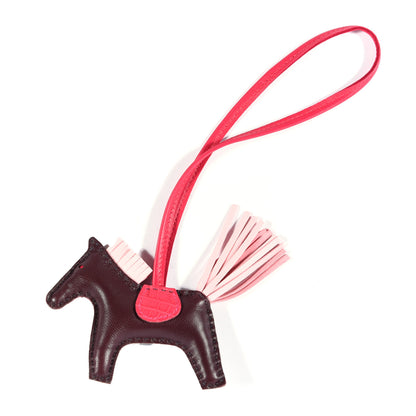 Hermes Milo Lambskin Matte Alligator Touch Grigri Rodeo Horse Bag Charm PM Rouge Sellier Framboise Rose Sakura 1 of 3