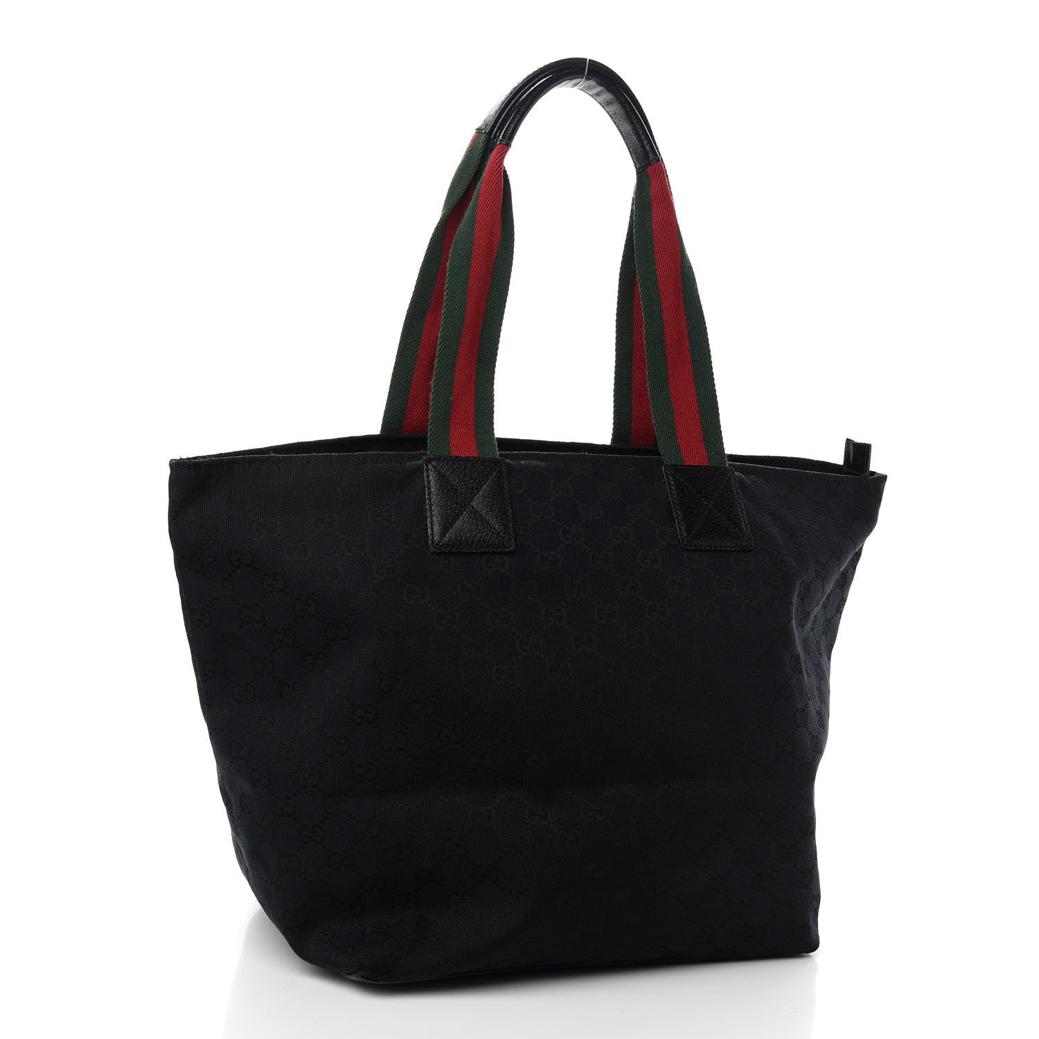 Gucci GG Monogram Large Web Handle Bucket Tote Black 3 of 9