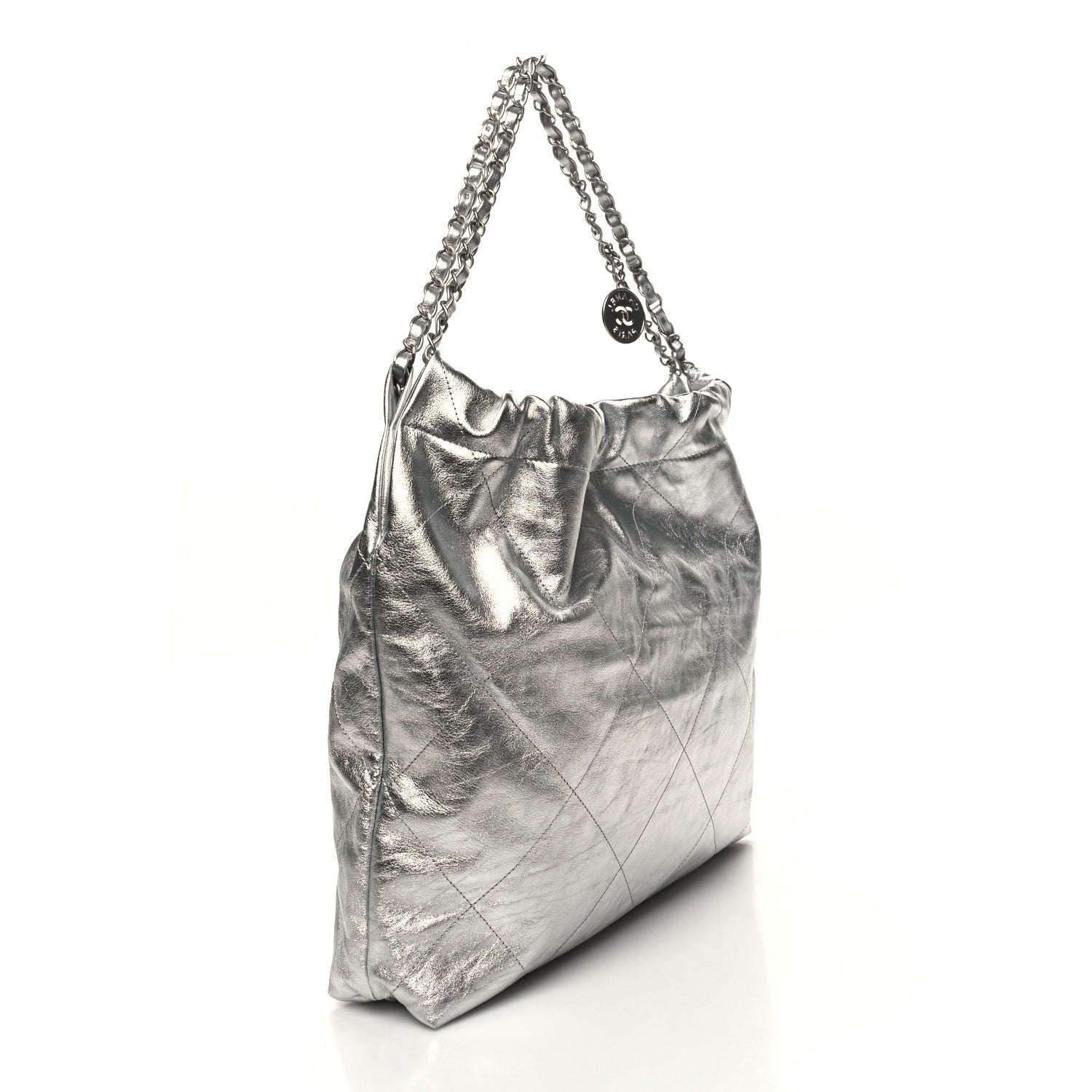 Chanel Metallic Calfskin Quilted Chanel 22 Silver 4 of 12
