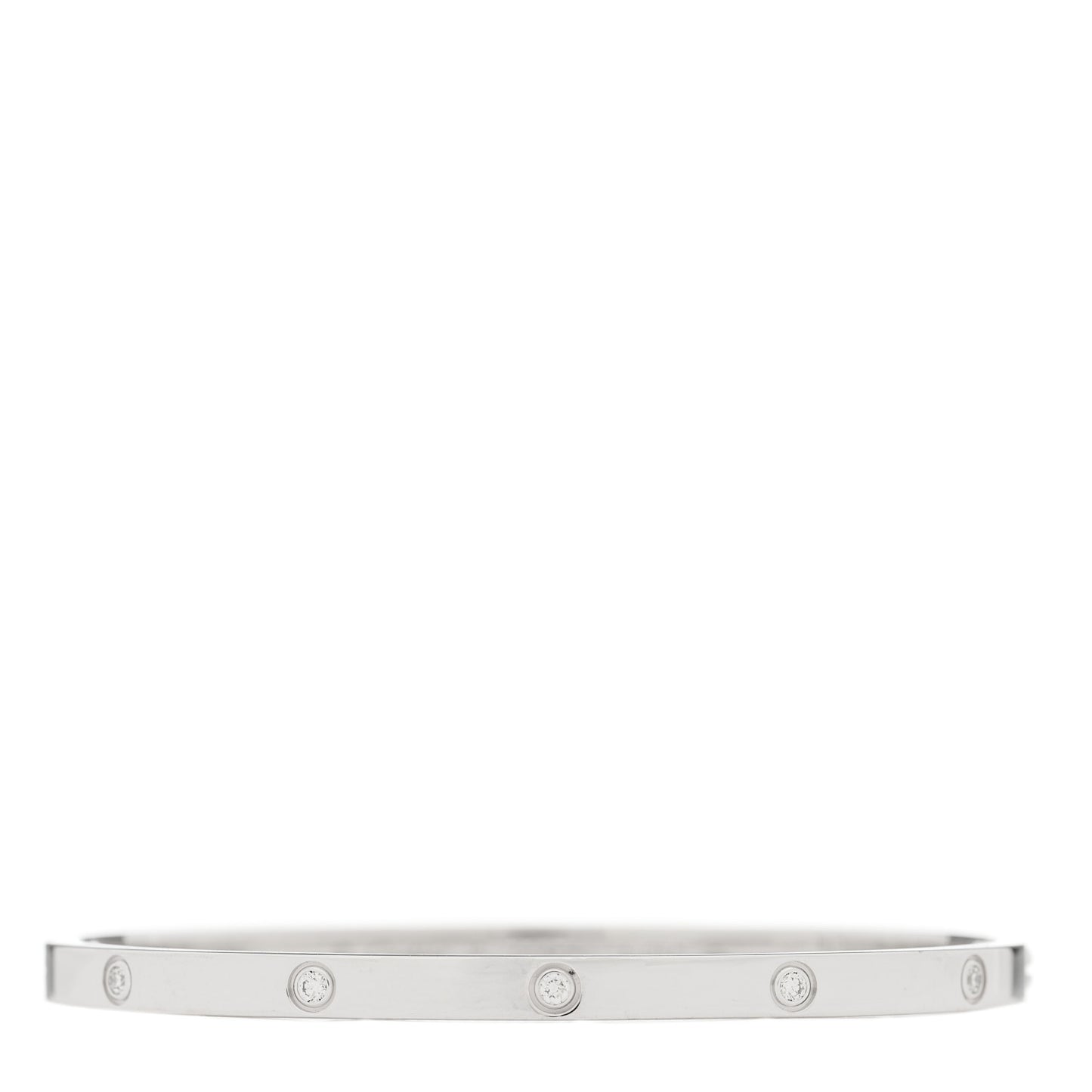 18K White Gold 10 Diamond Small LOVE Bracelet 16