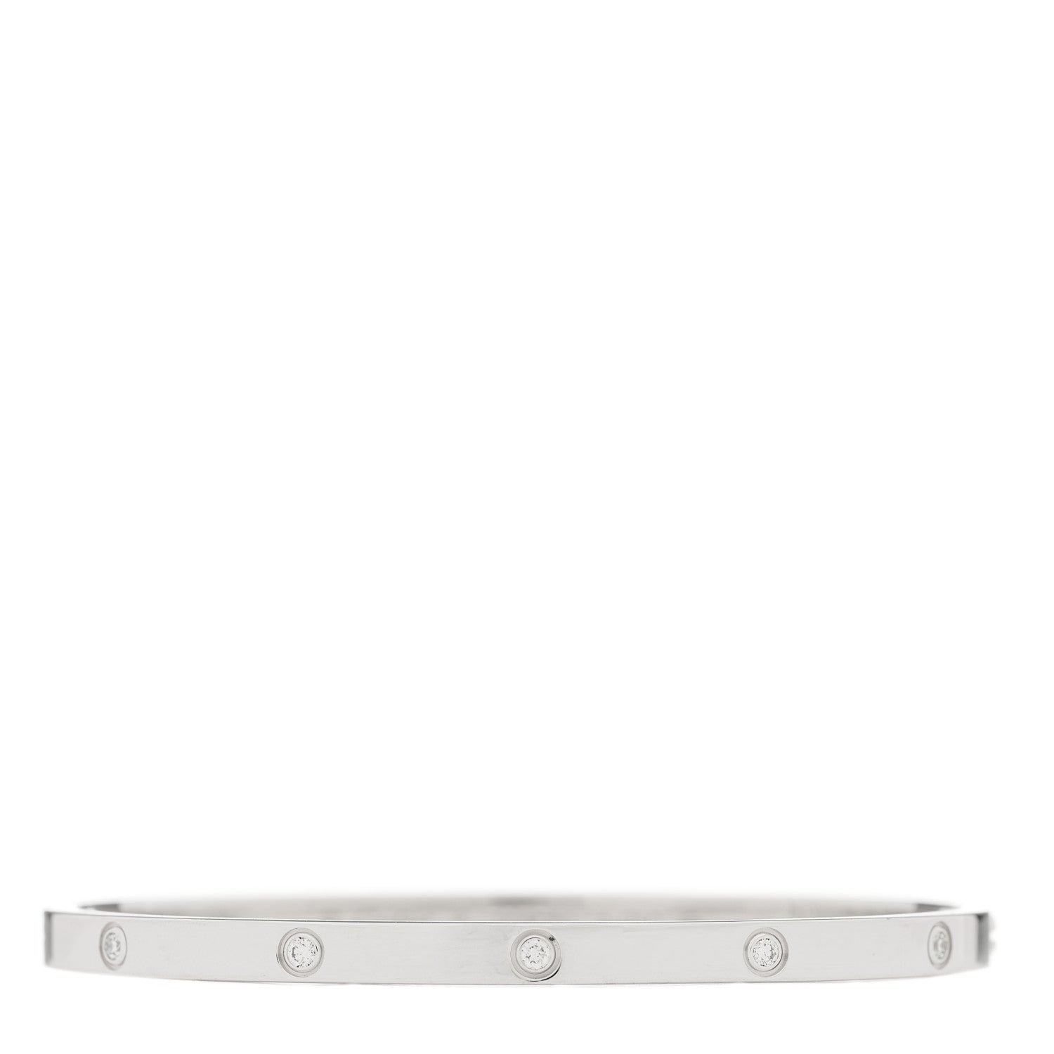 Cartier 18K White Gold 10 Diamond Small LOVE Bracelet 16 1 of 8