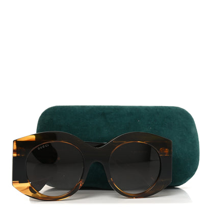 Gucci Acetate Round Frame Sunglasses GG0177S Brown 7 of 7