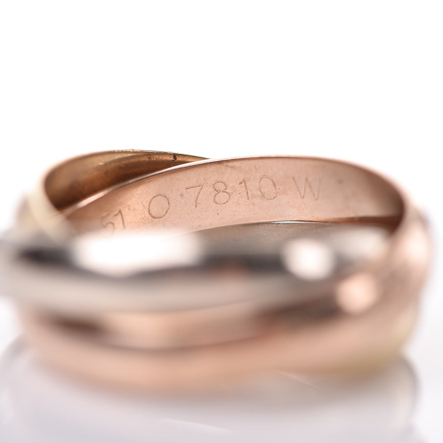 18K Pink Yellow White Gold Classic Les Must De Trinity Ring 51 5.75