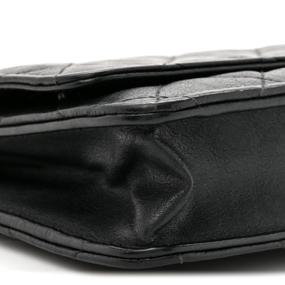 Chanel Crumpled Calfskin Quilted Wallet On Chain WOC Black 11 of 13