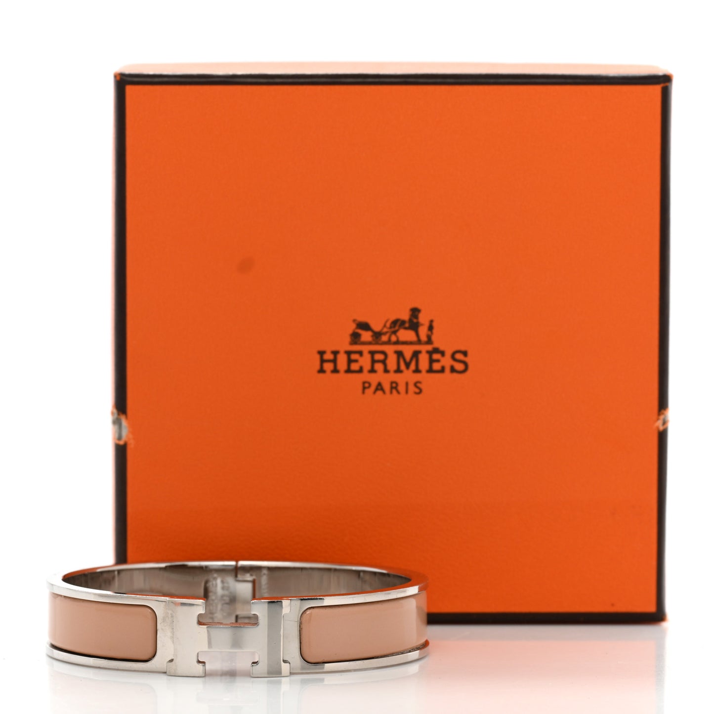 Enamel Narrow Clic Clac H Bracelet PM Rose Candeur