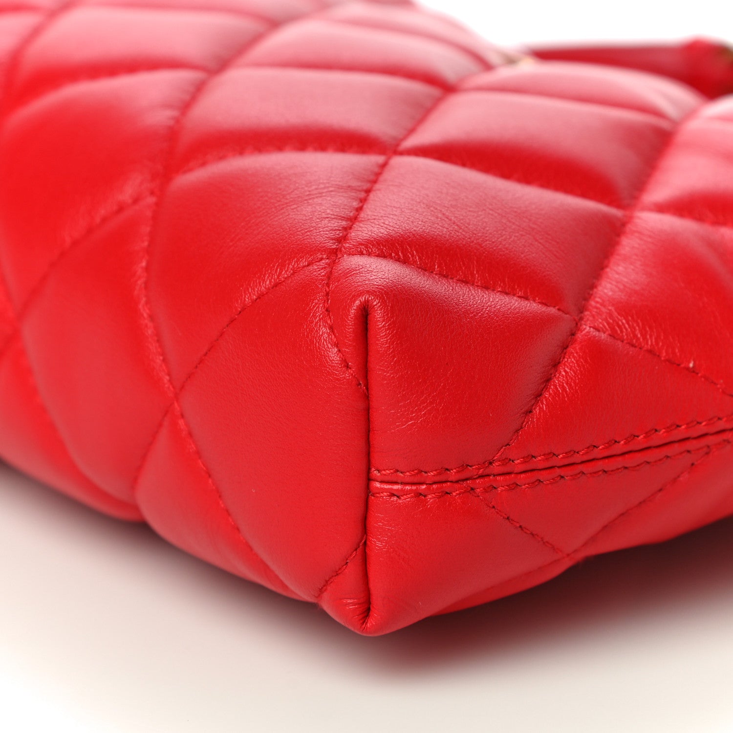 Balenciaga Nappa Calfskin Quilted Touch B Camera Shoulder Bag Bright Red 10 of 10